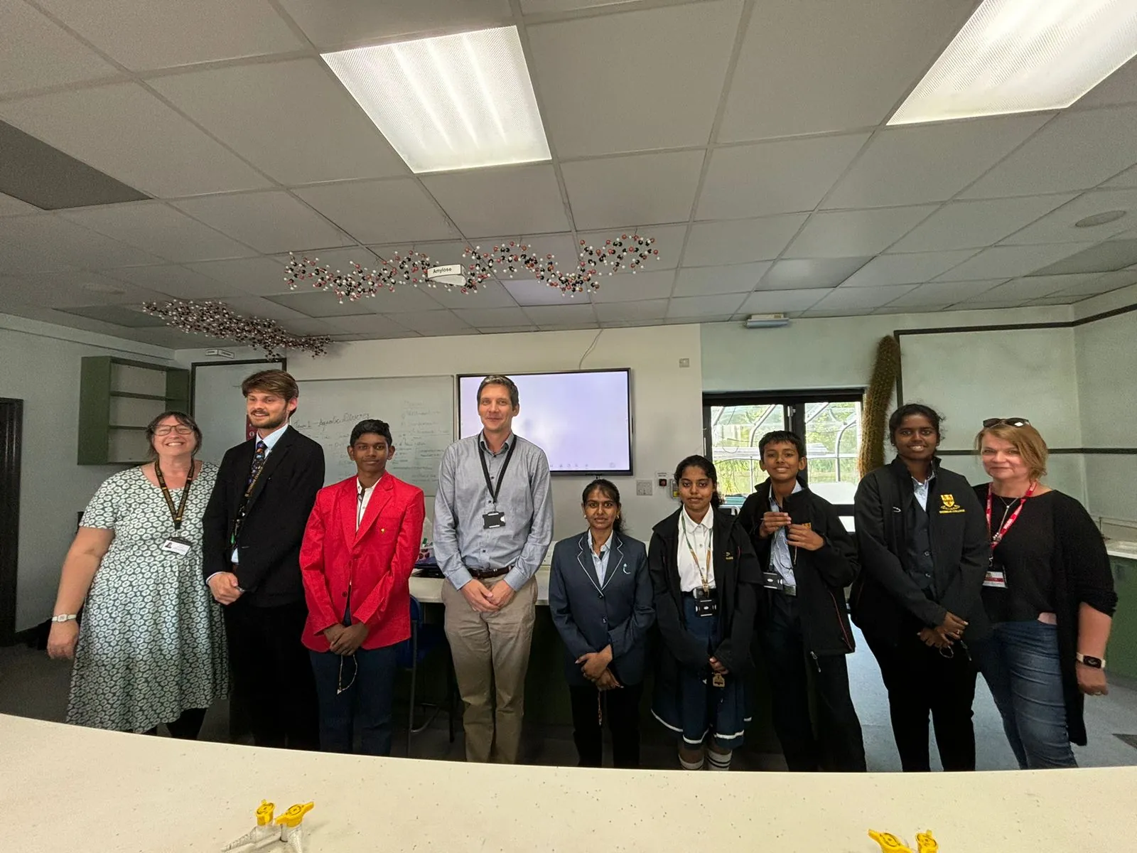Students and teachers together after a classroom learning session