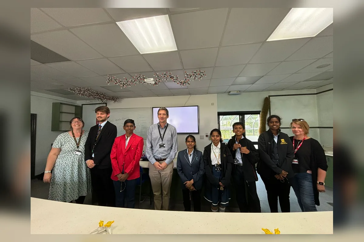 Students and teachers together after a science learning session