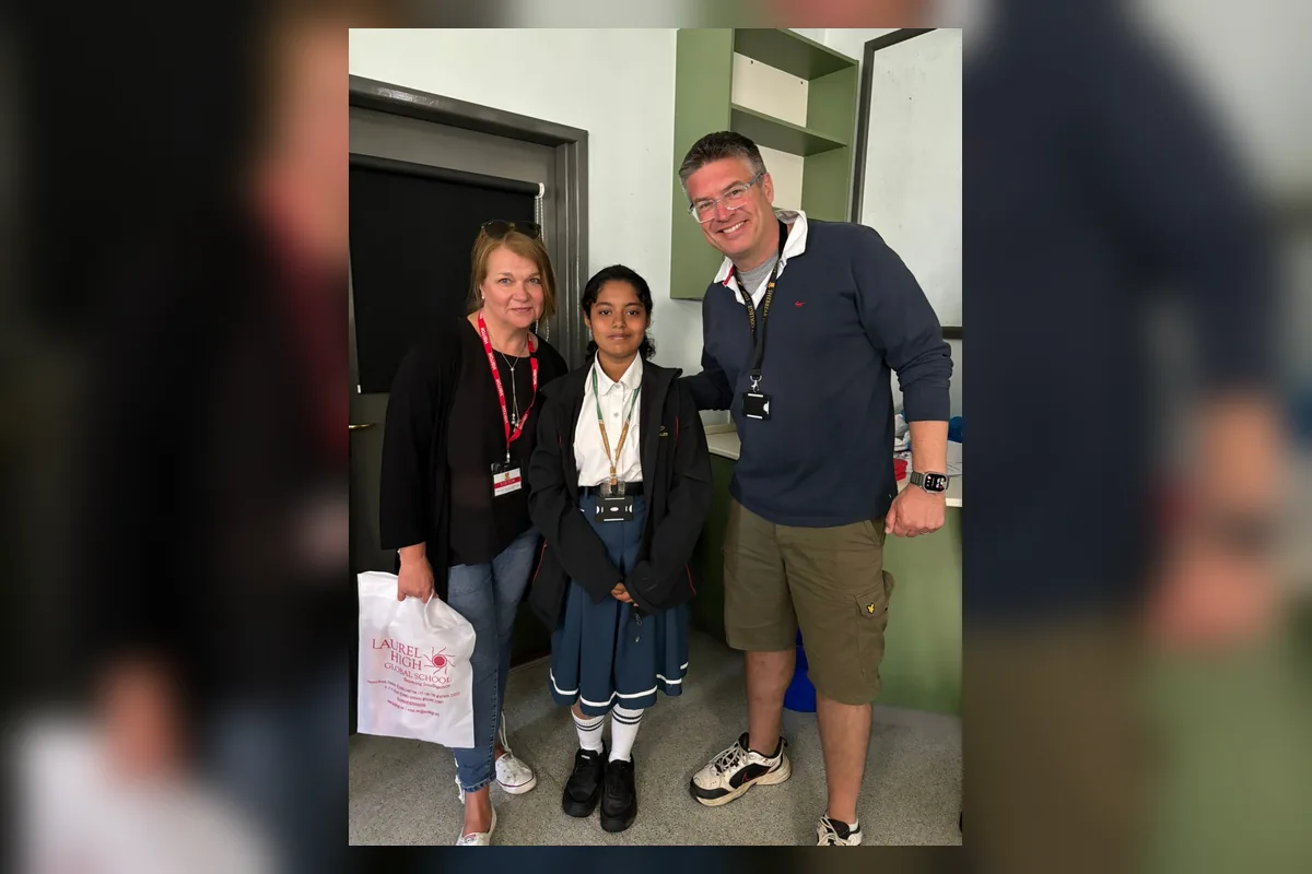 Student with school staff during the UK immersion programme