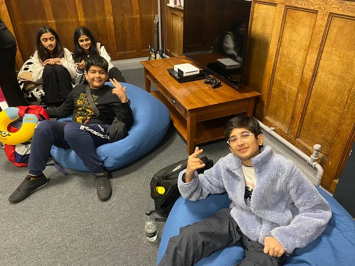 Students relaxing together during boarding school life