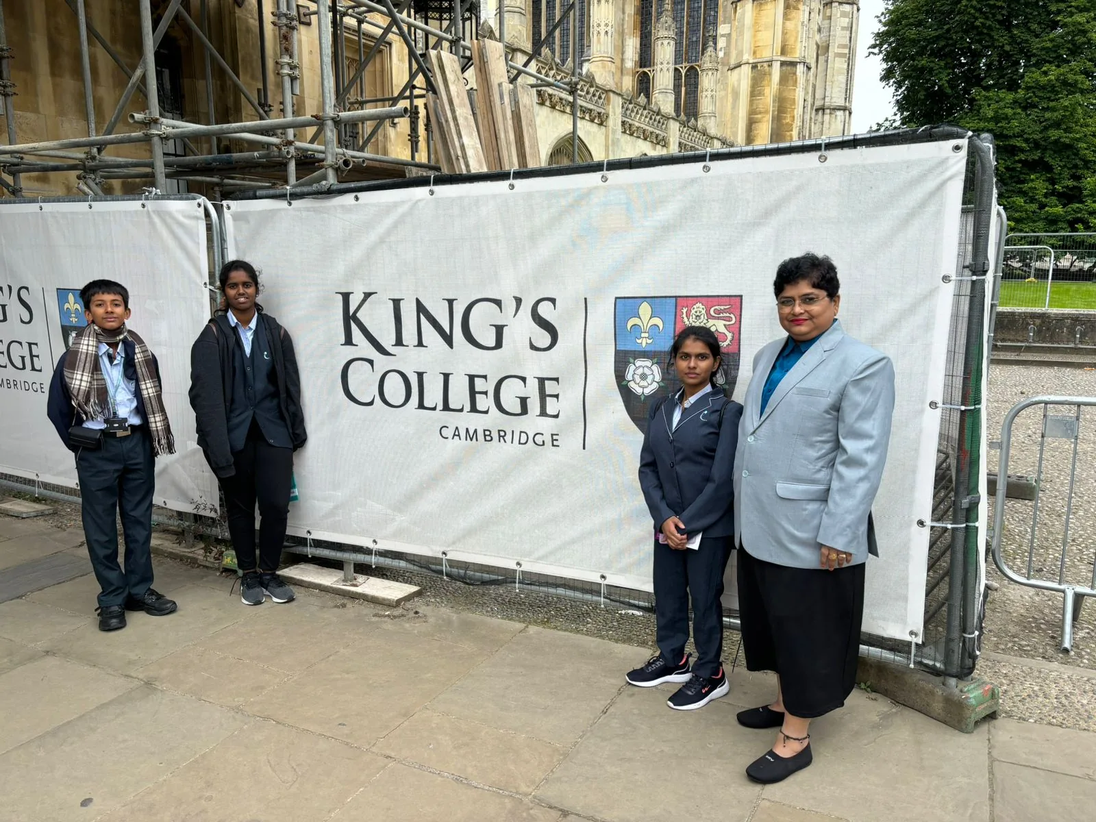 Students visiting King's College Cambridge during the UK immersion