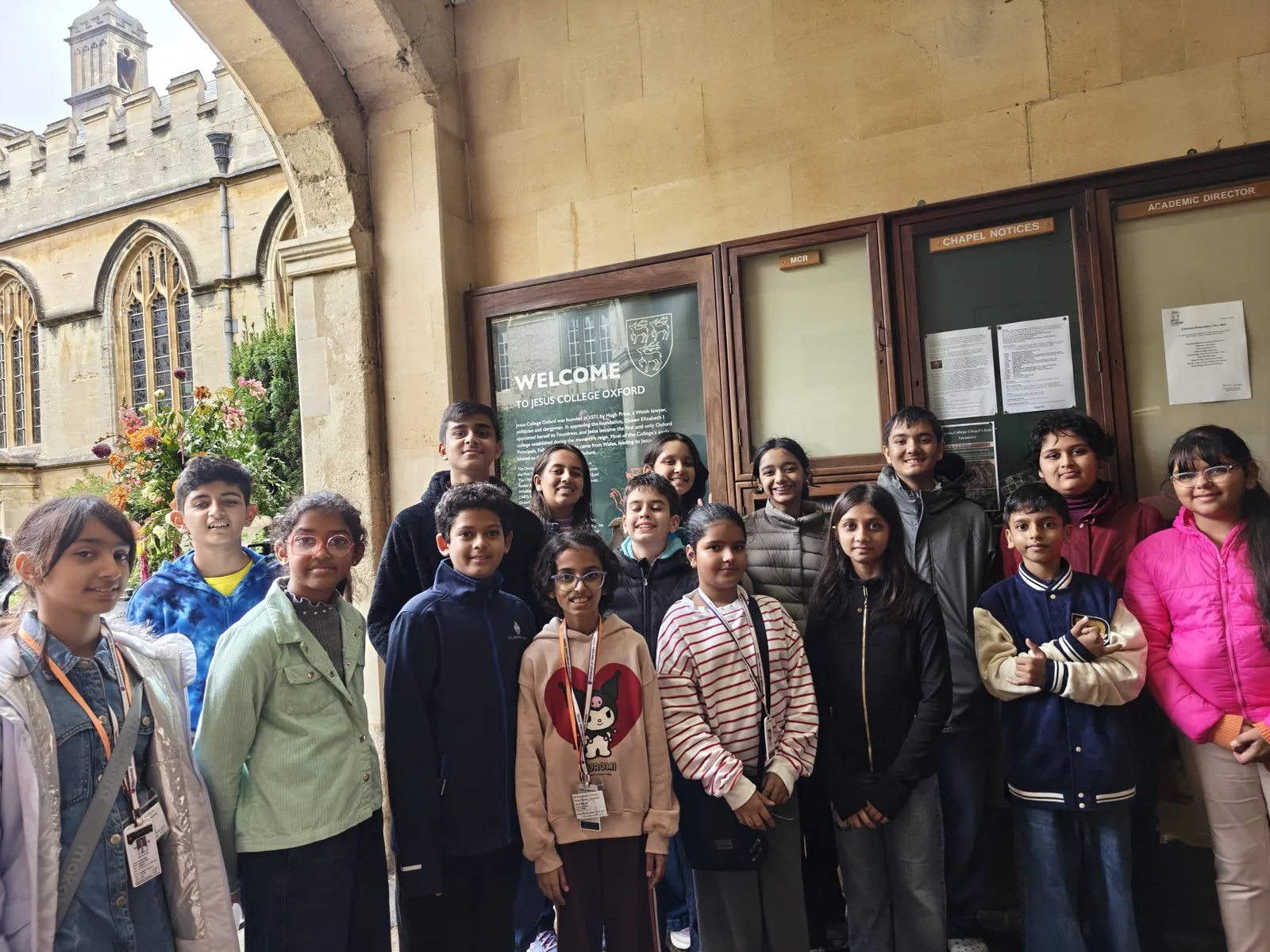 Students visiting Jesus College Oxford during the UK immersion