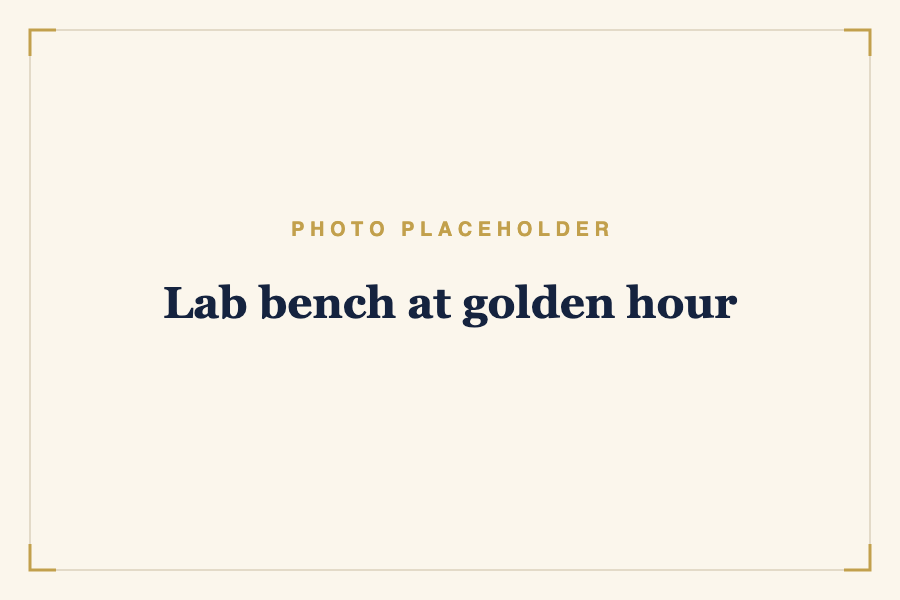Lab bench at golden hour